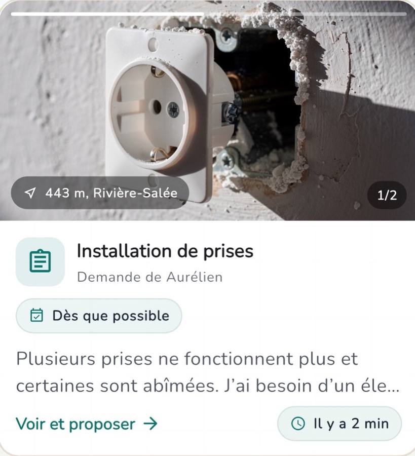 Installation de prises